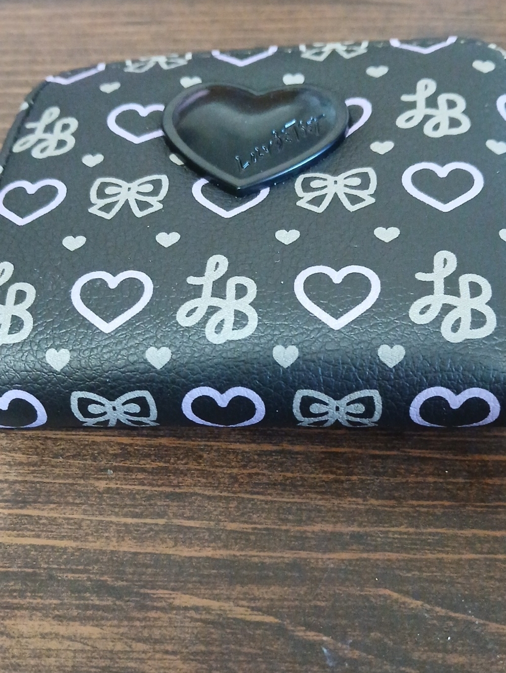 Luv Betsey Black Heart Pattern Wallet NWOT